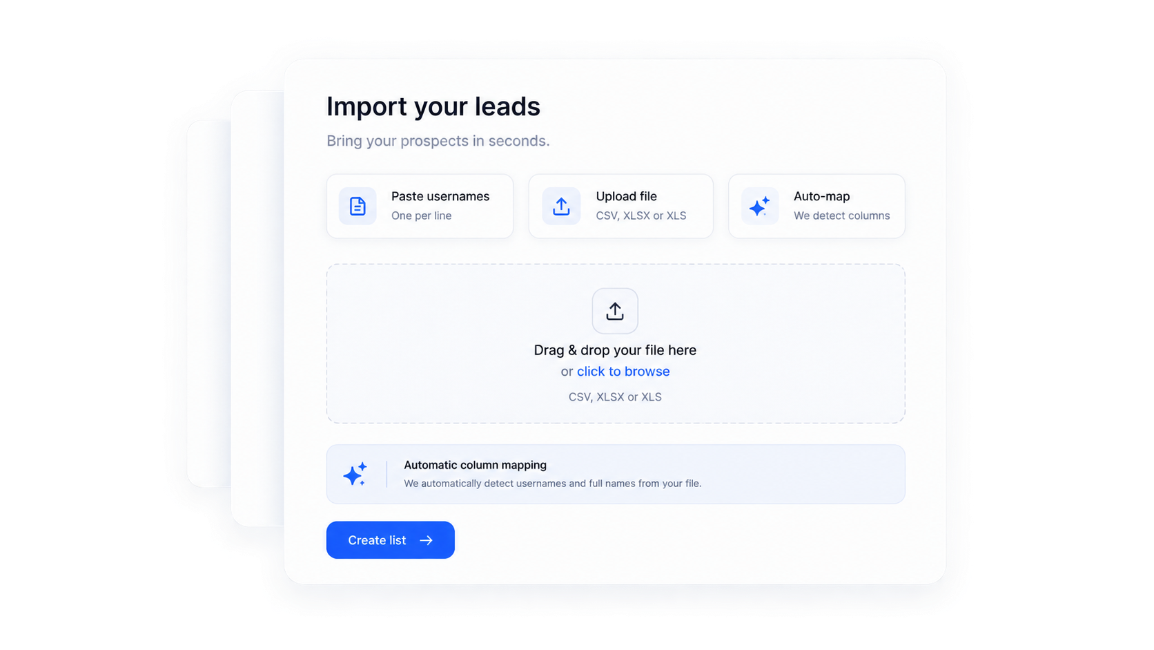 Import leads into DMDroid
